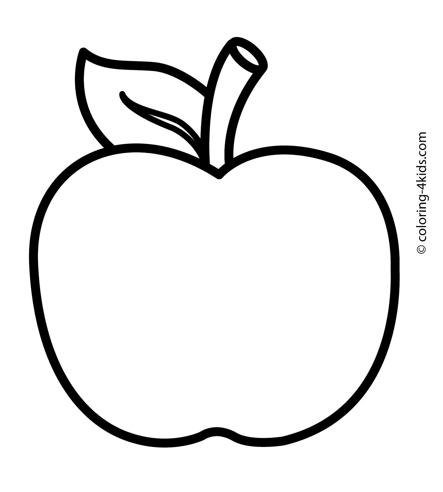 half apples coloring pages - photo #37