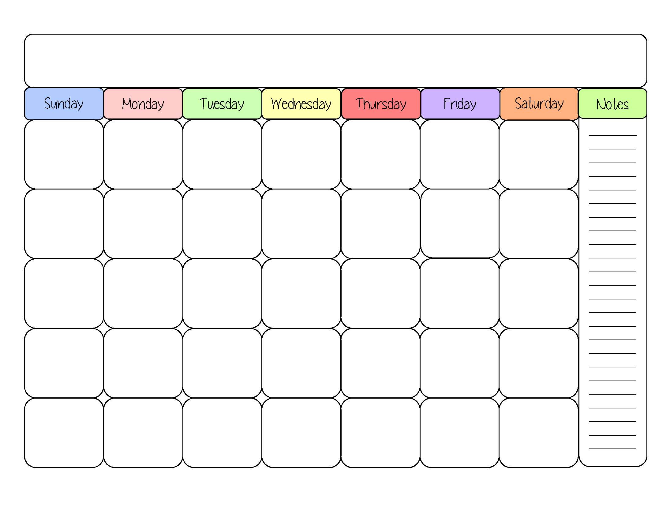 Printable Template Calendar Free