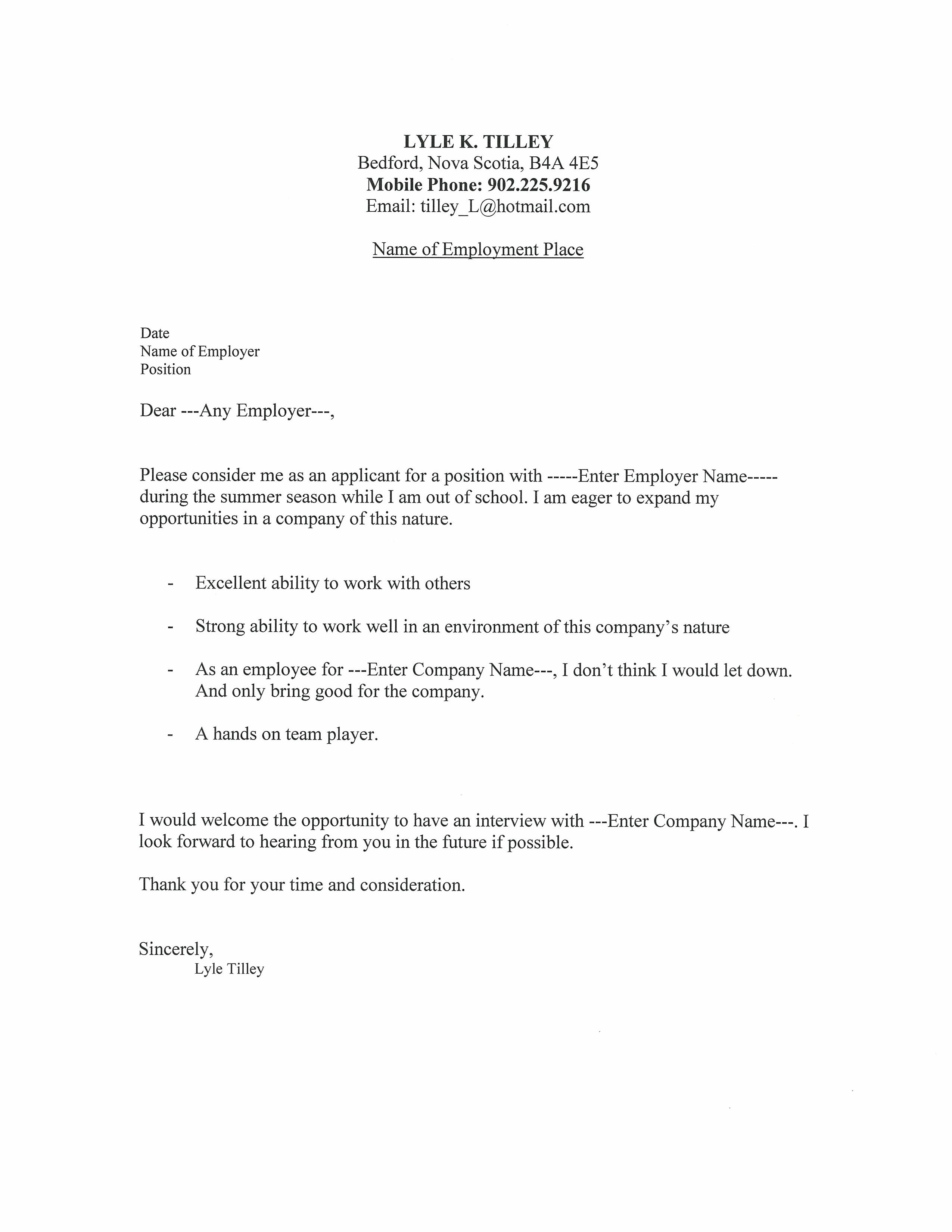 Cover letters for resumes