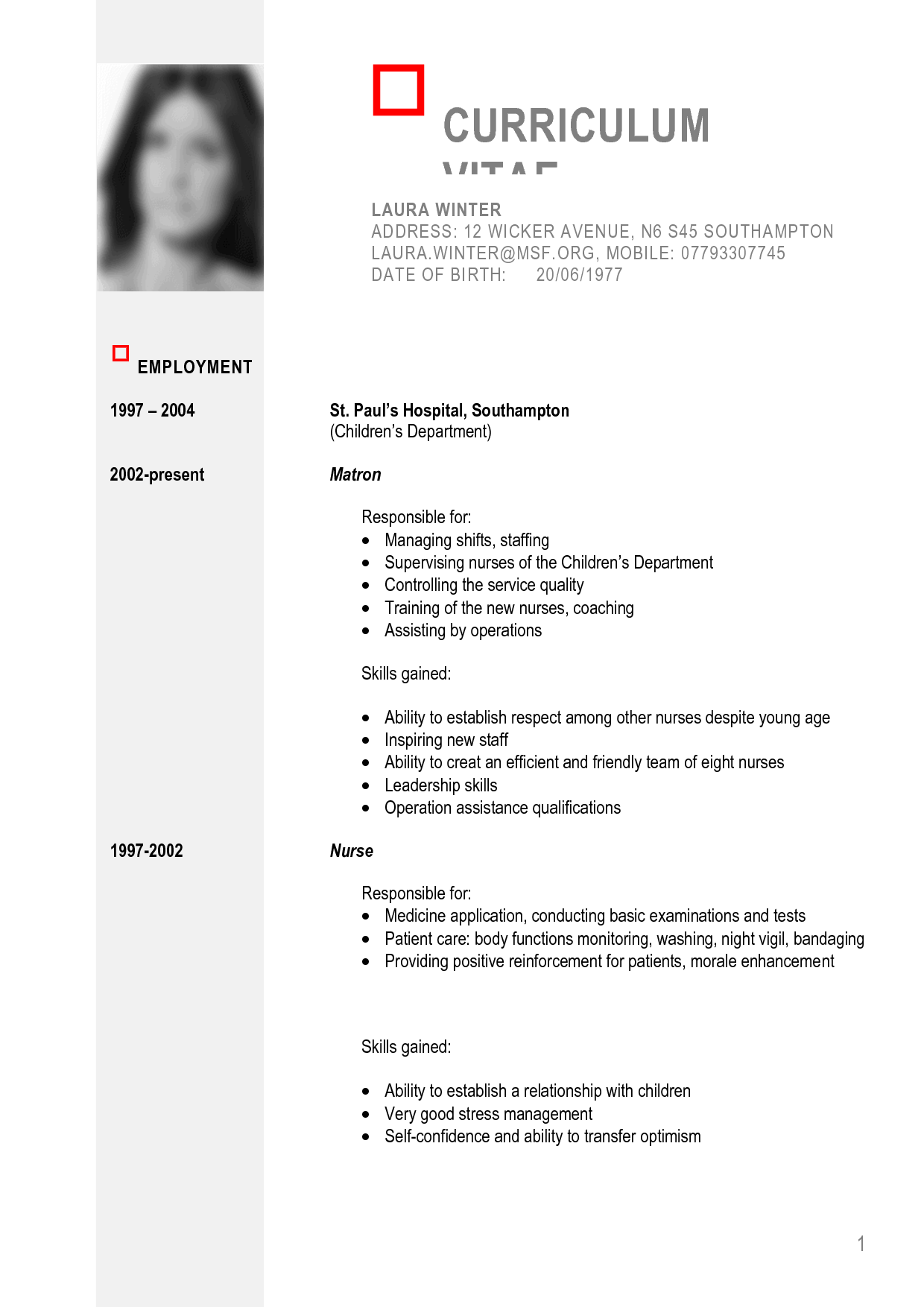 Curriculum Vitae Format 25