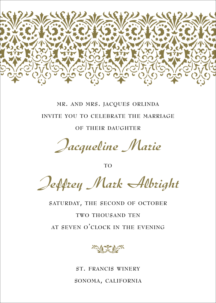 Great Formal Wedding Invitation Template Formal Wedding Invitation