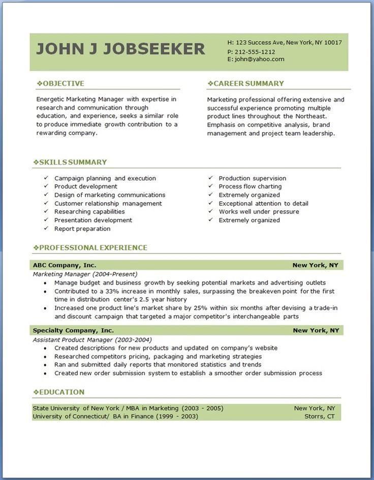 free online resume templates downloadable