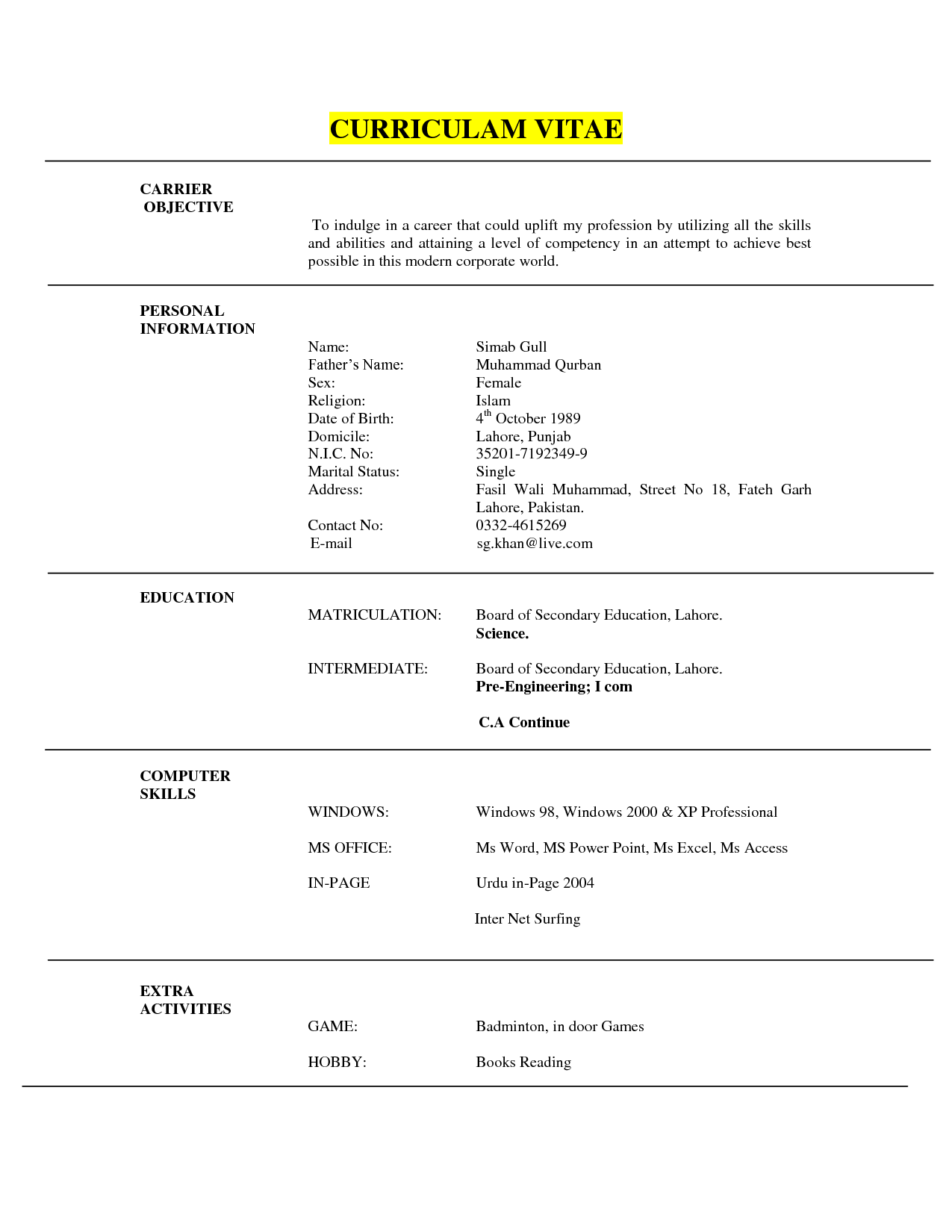 How to write a CV 7