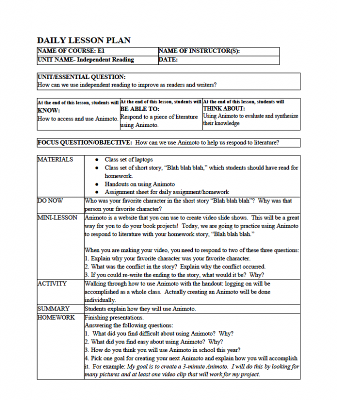 Lesson Plan Format Fotolip Rich Image And Wallpaper