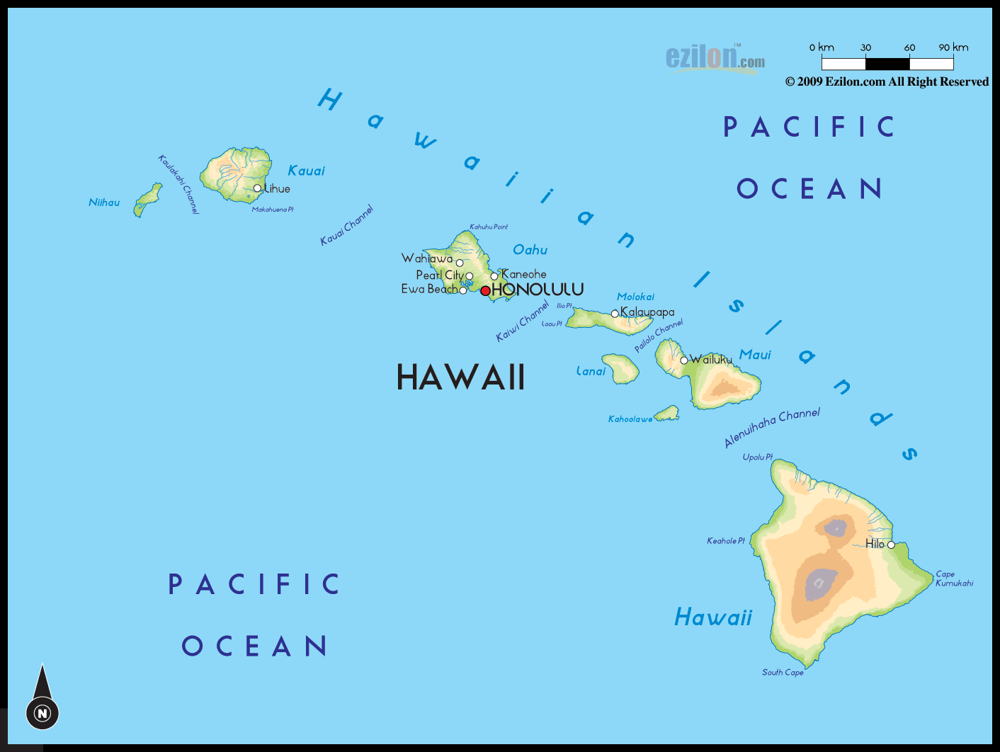 Map Usa Hawaii