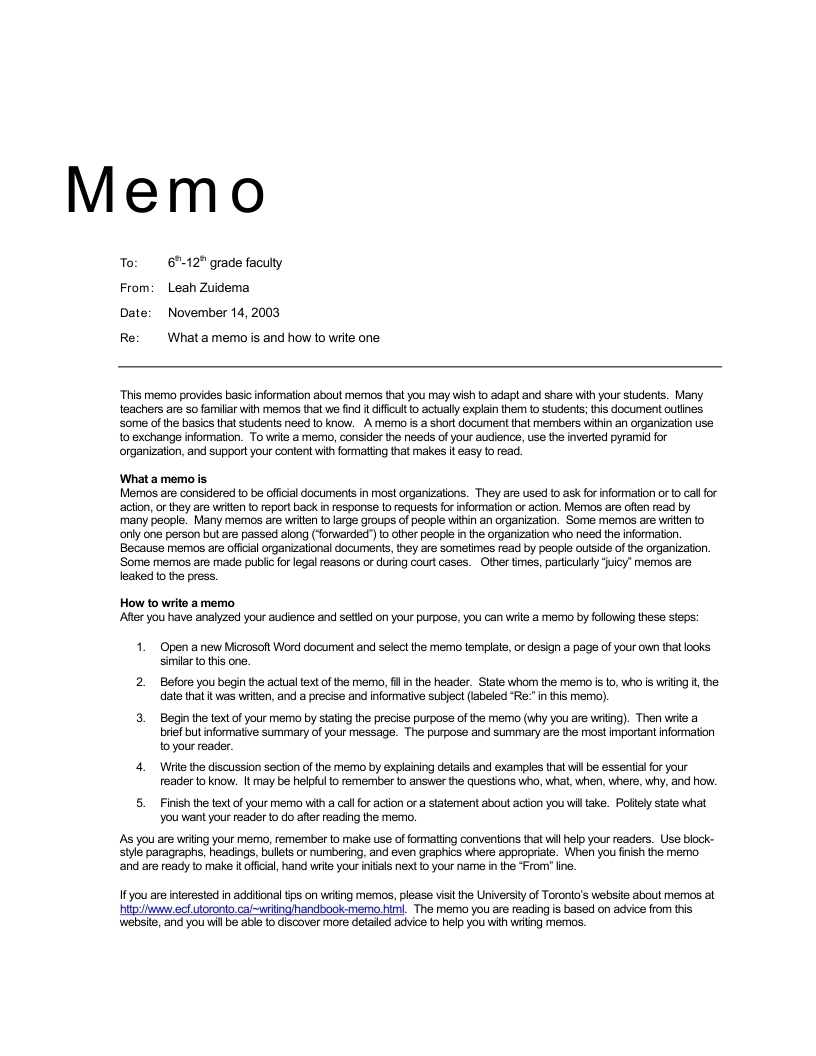 What Is a Simplified Memo Format?