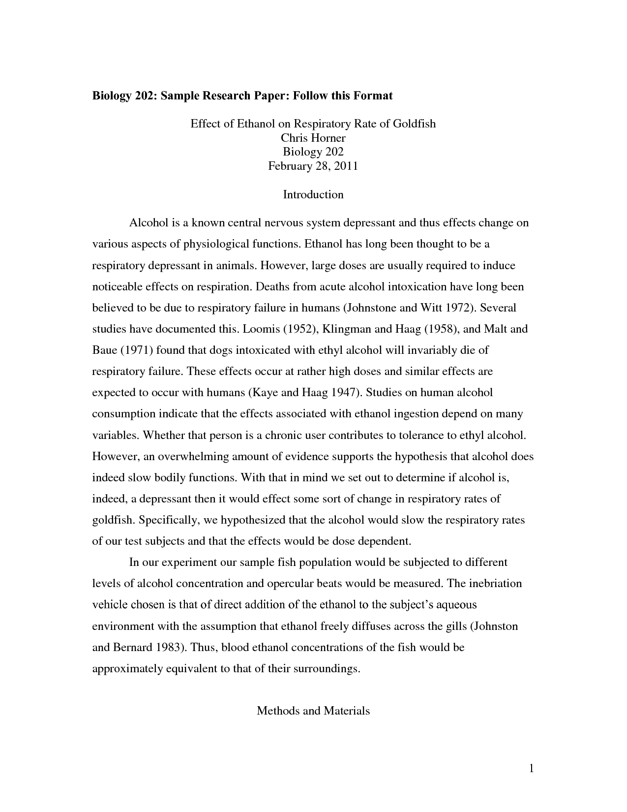 Apa college research paper format example