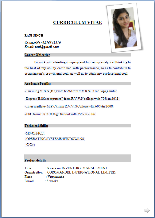 Resume Format  Fotolip.com Rich image and wallpaper