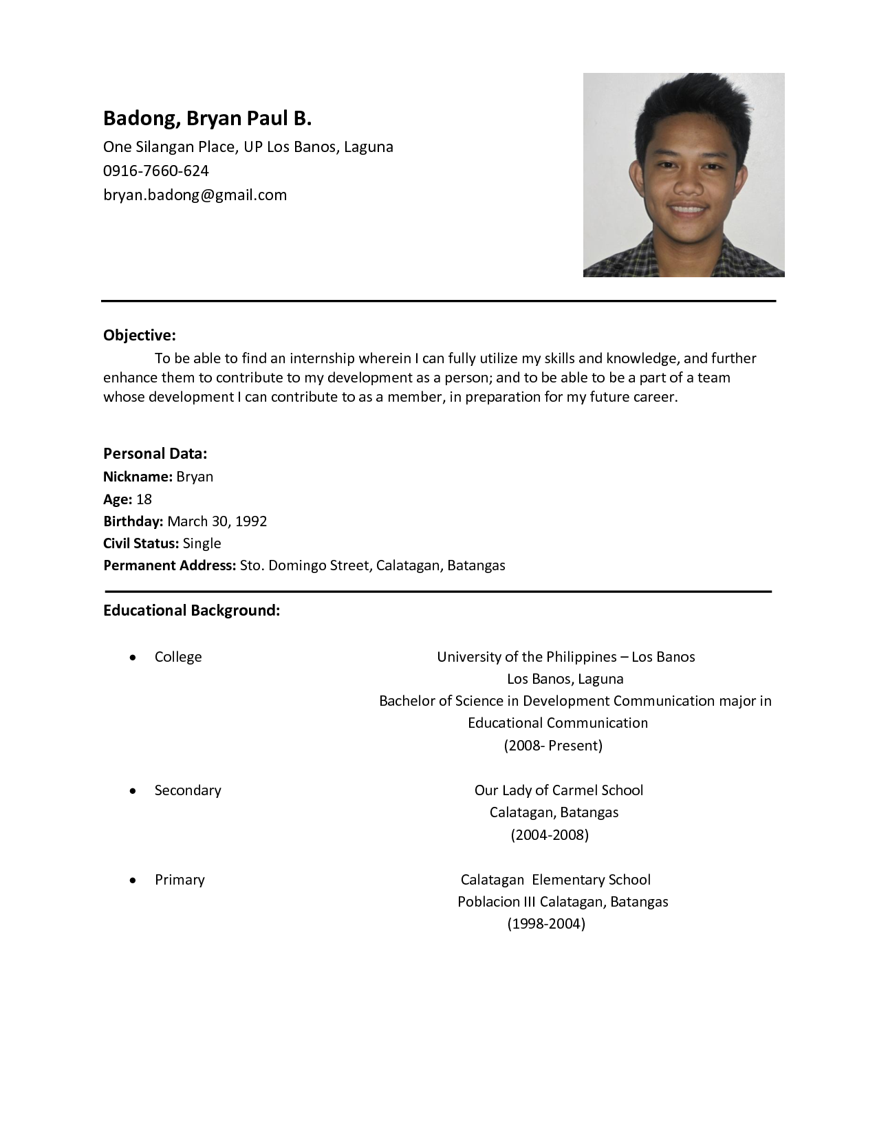 Resume Sample | Fotolip.com Rich image and wallpaper