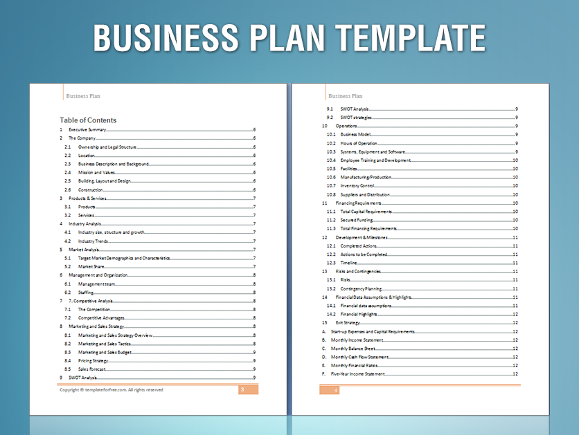 Do business plans have references example