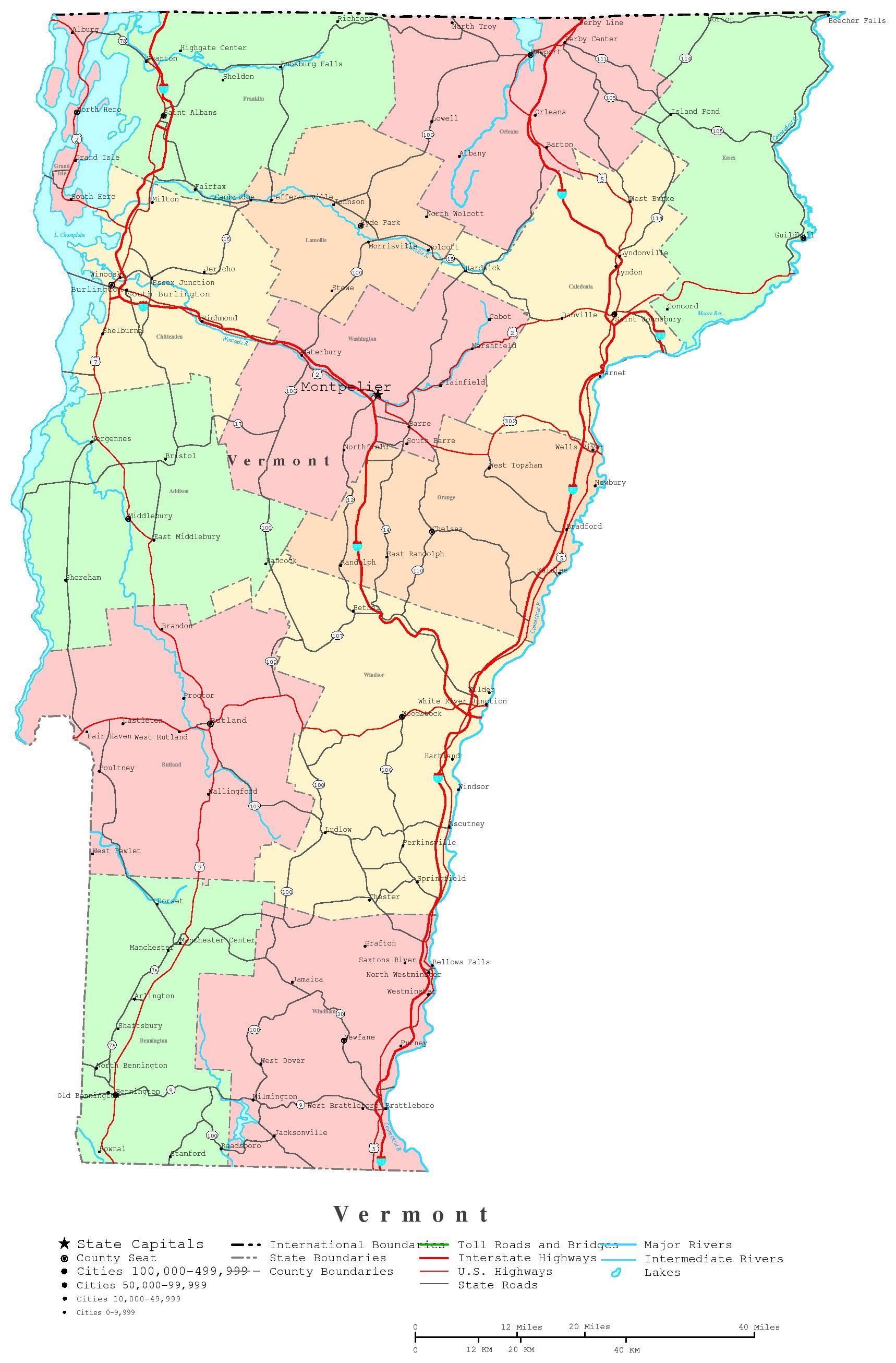 Vermont Map Rich Image And Wallpaper