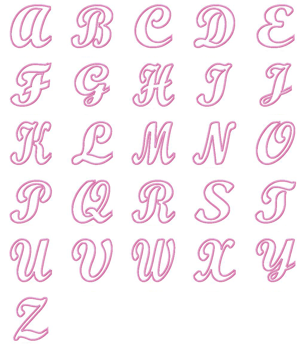 love bubble writing alphabet