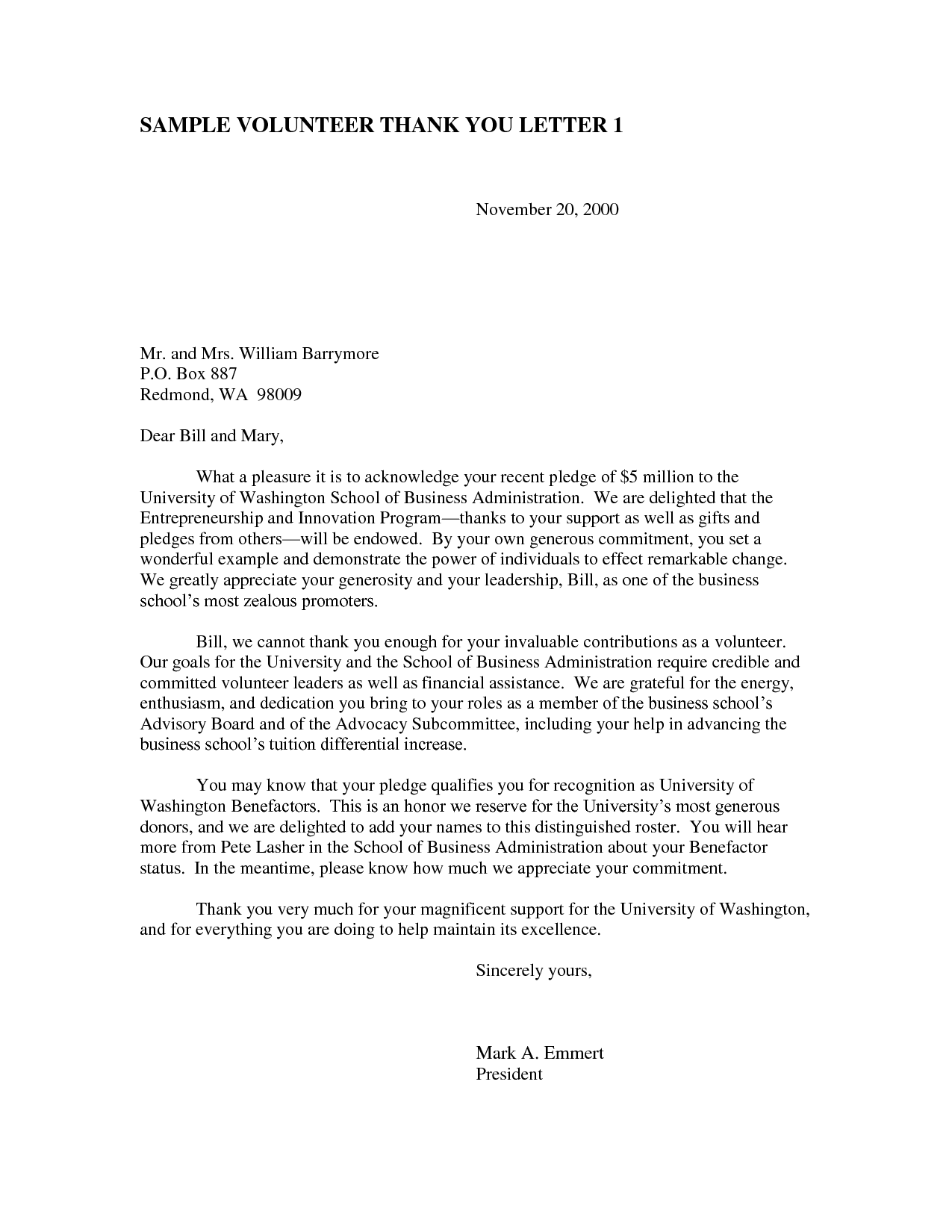 Volunteer Appreciation Letter Sample Fotolip
