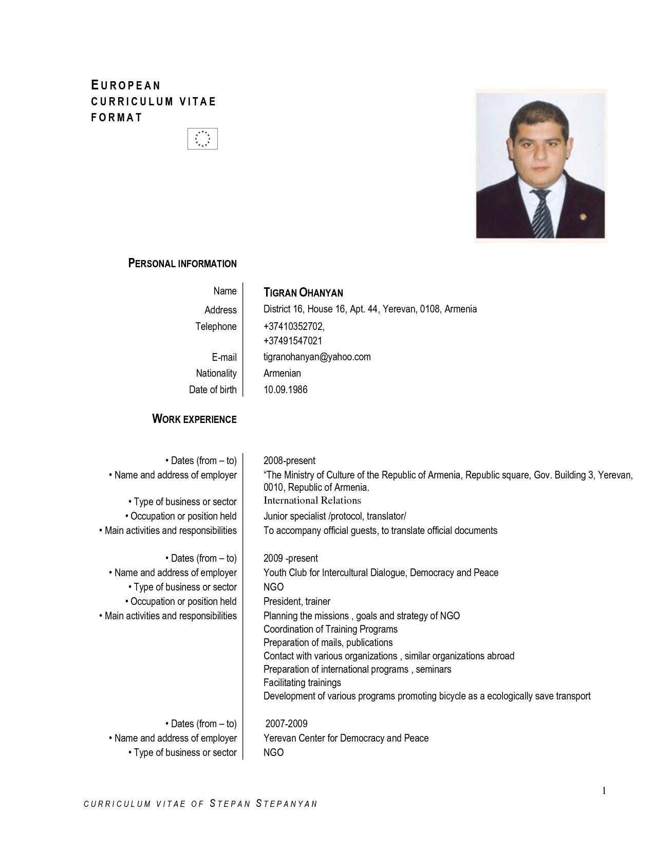 Curriculum Vitae Fotolip