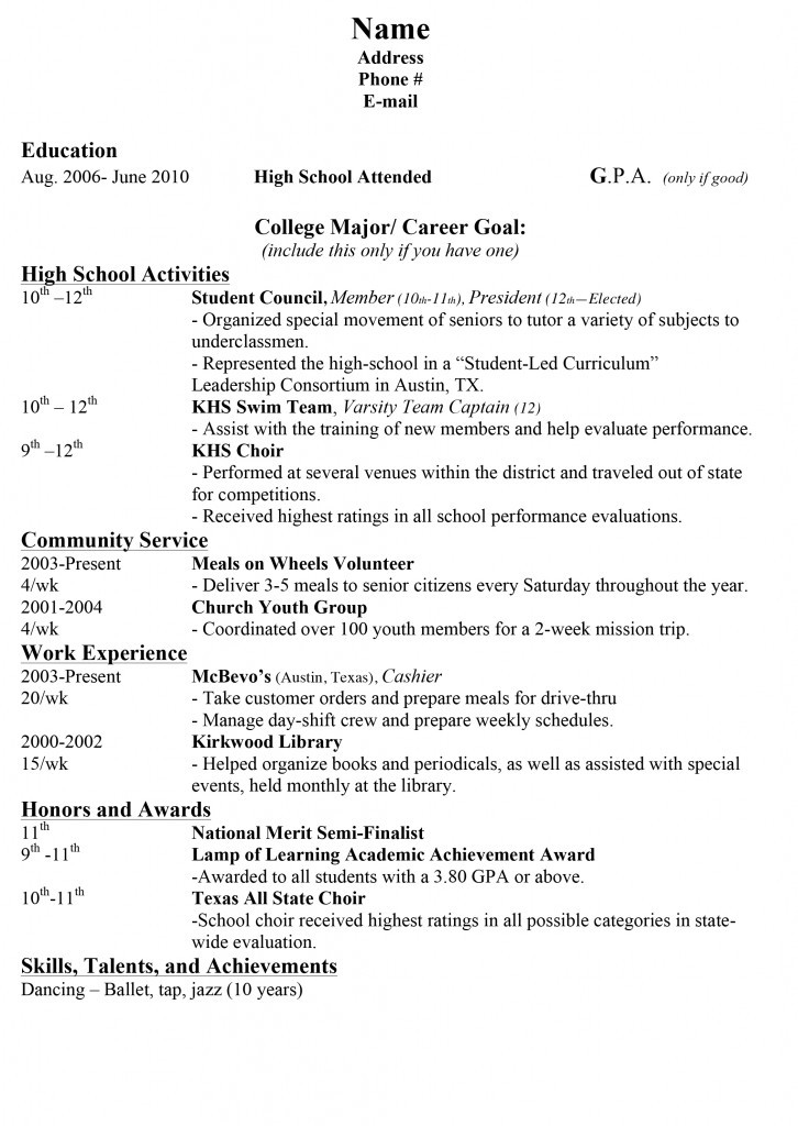 How to Write a High School Resume for College Applications | The Princeton Review