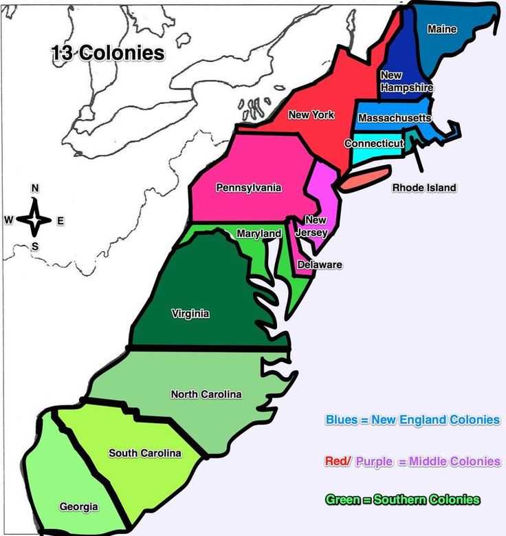 13 Colonies Map