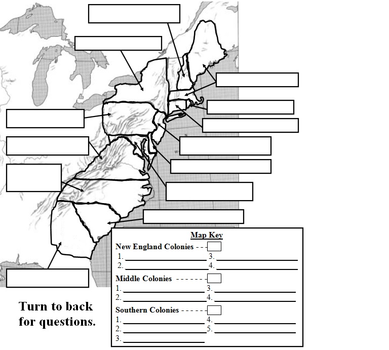 13 Colonies Map Fotolip Unlabeled Map Of The 13 Colonies
