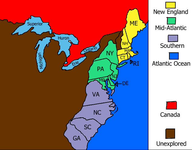 13 Colonies Map - Fotolip