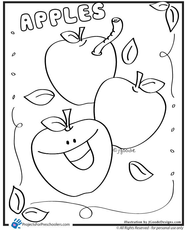 Fall Apples Coloring Pages | Coloring Page