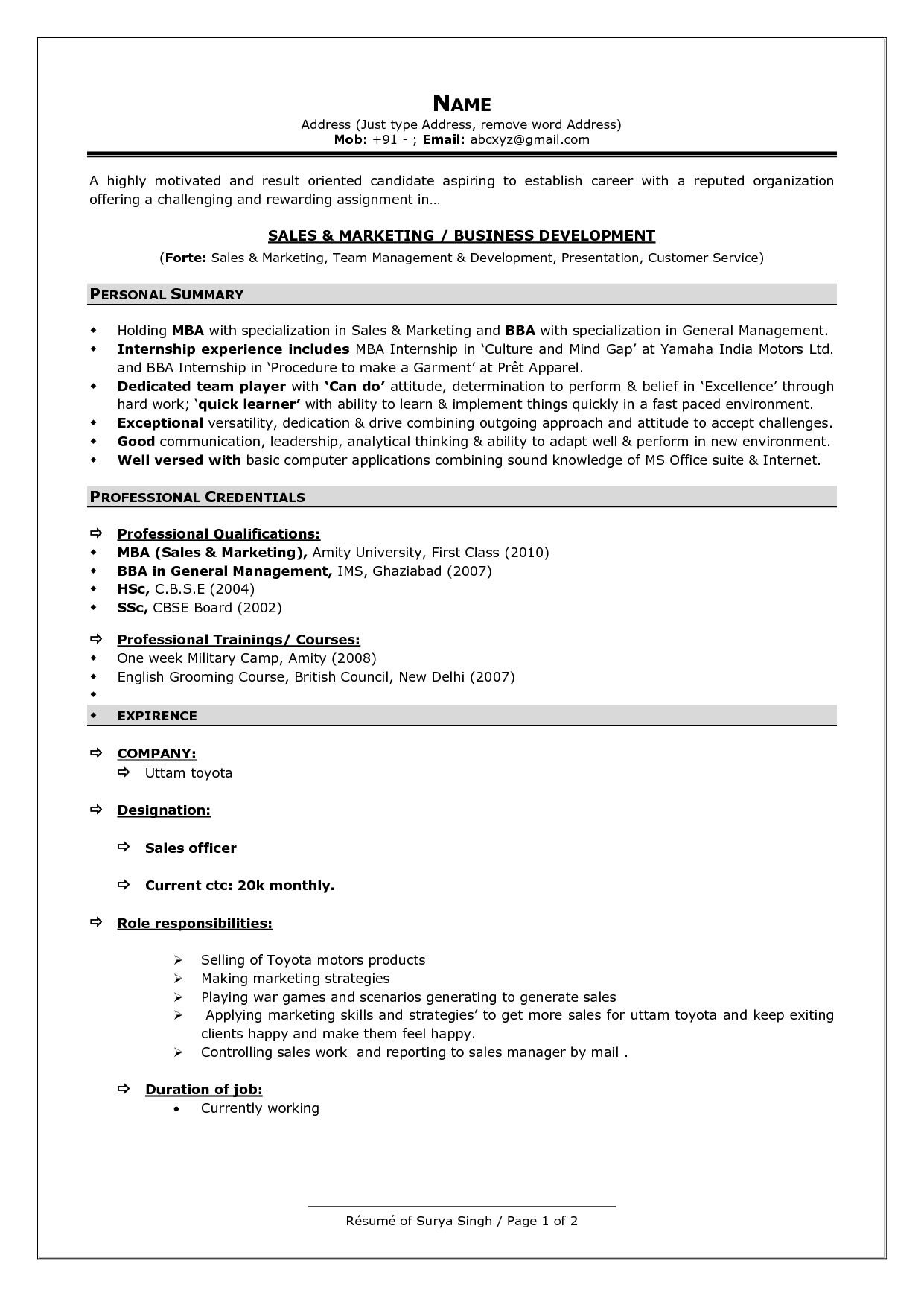 Best Resume Format Fotolip