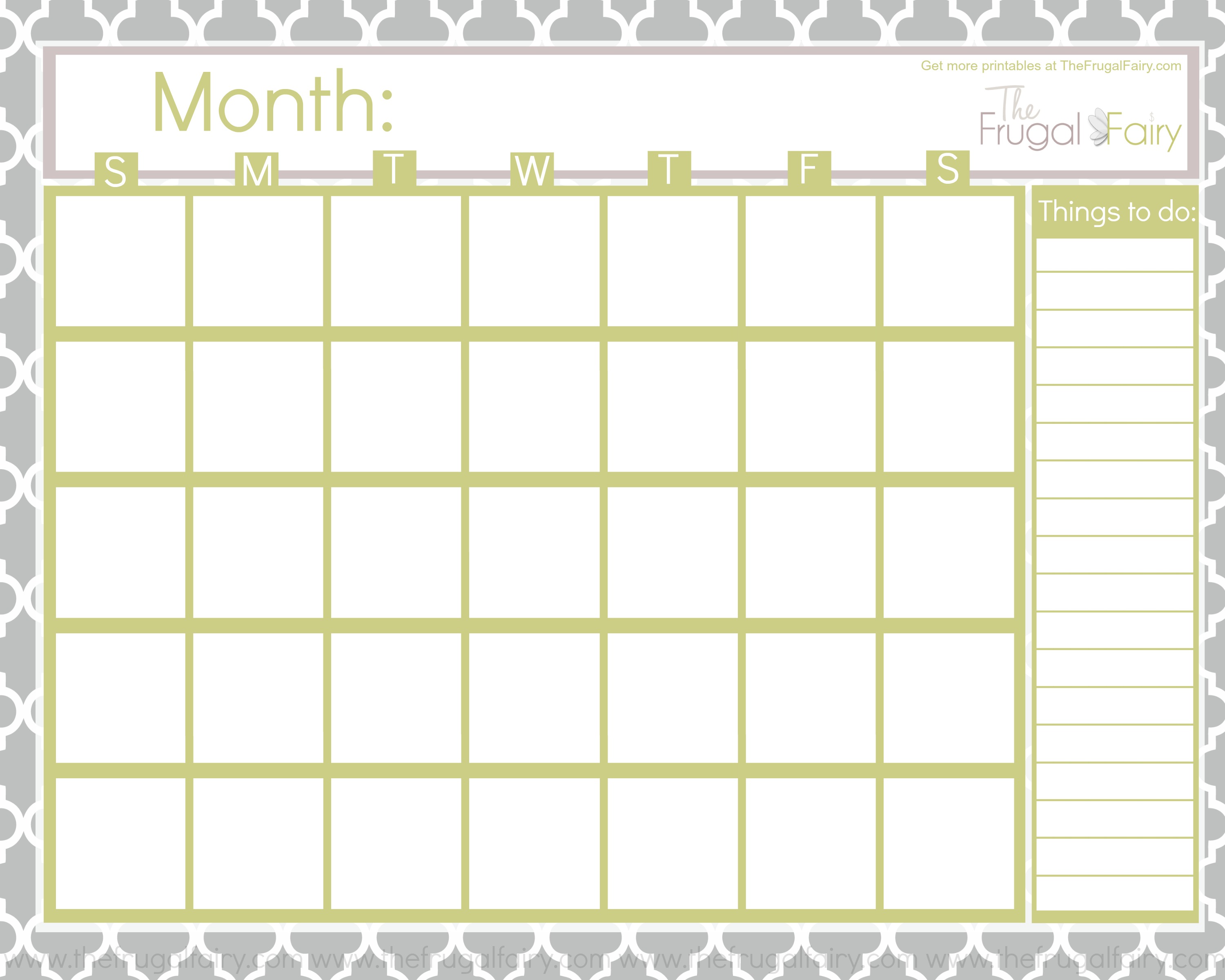 Blank Calendar Fotolip