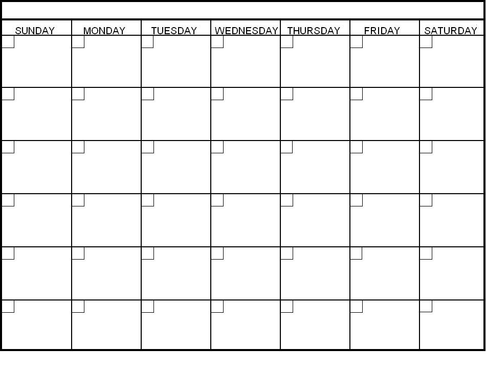 Blank Calendar Template Fotolip