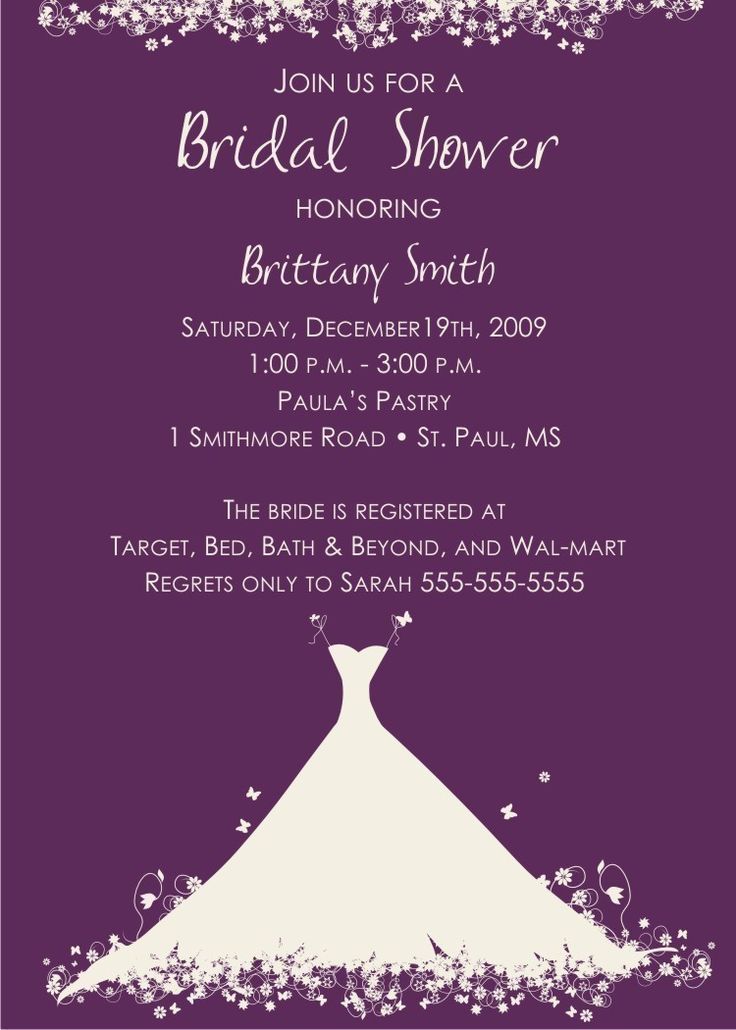 How To Write A Bridal Shower Invitation
