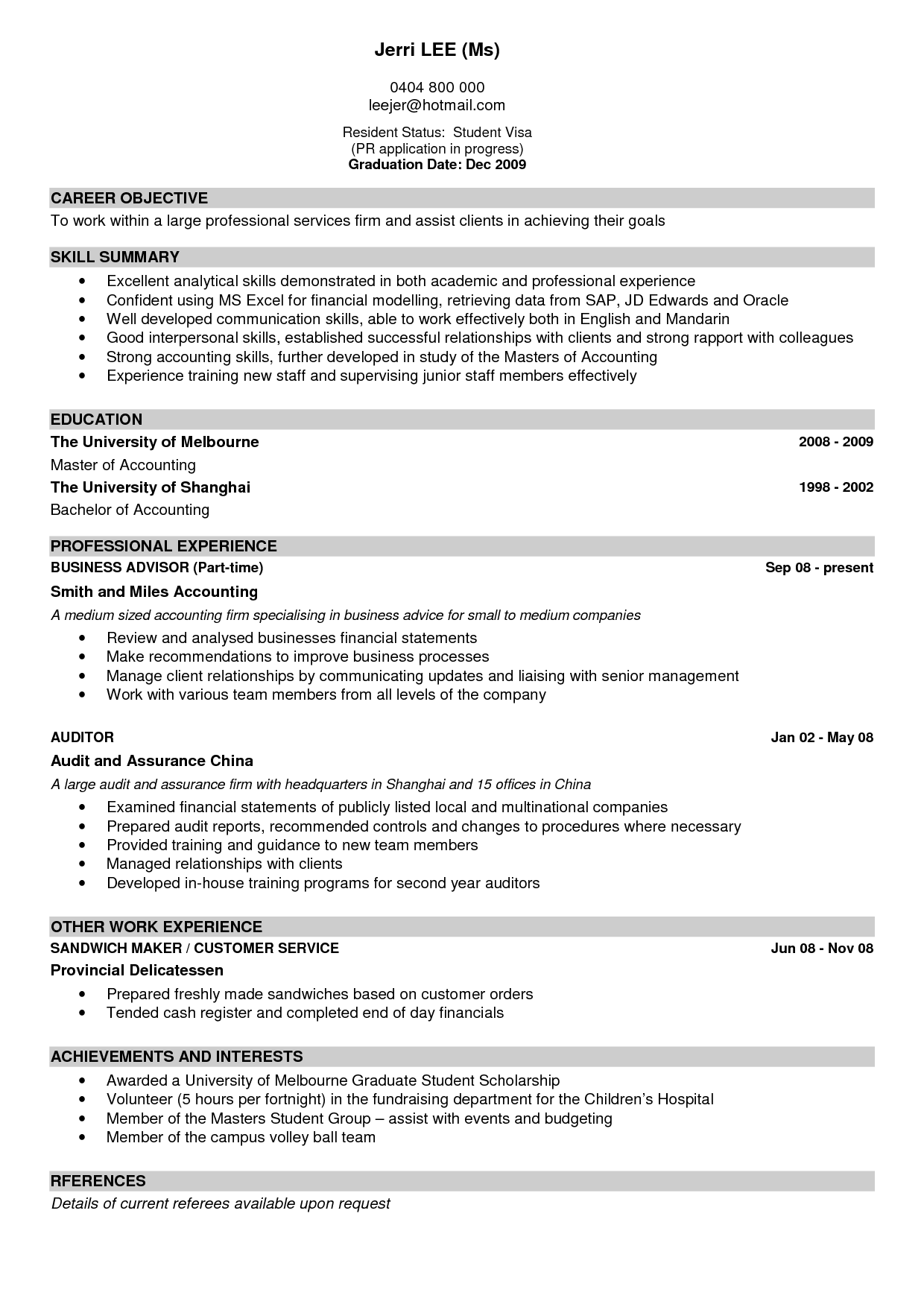 CV Examples - Fotolip