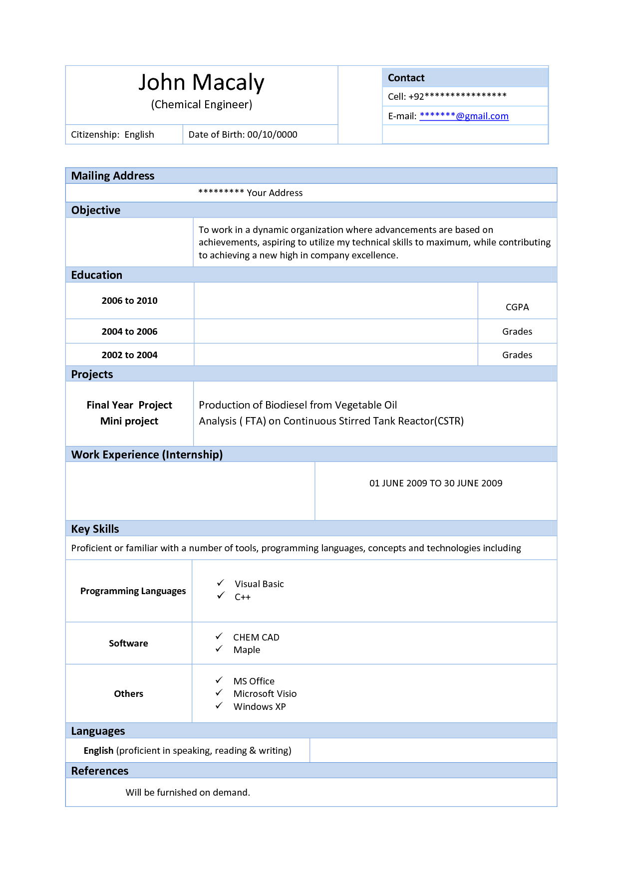 basic cv template word free download basic cv template word free download