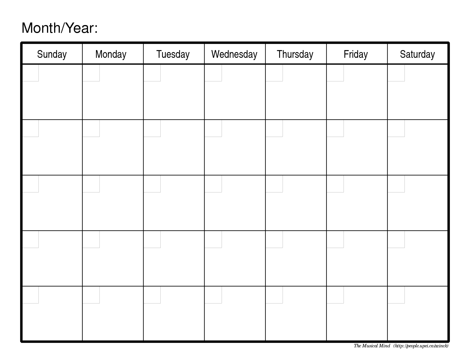 Printable Calendar Templates Free