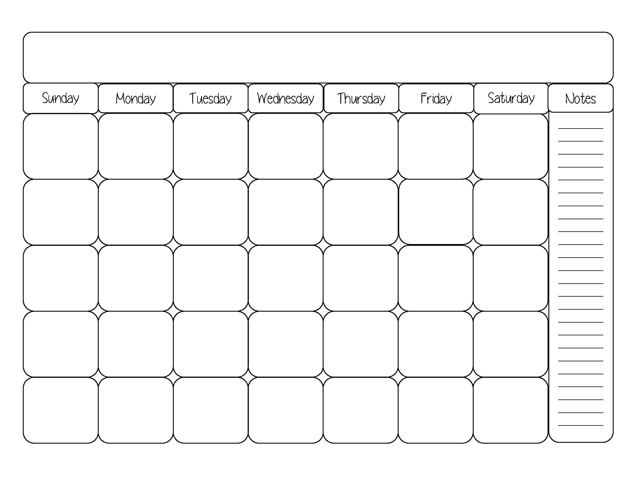 31 Day Calendar Template 2016