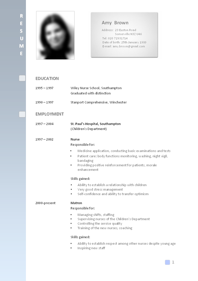 Curriculum Vitae Format - Fotolip