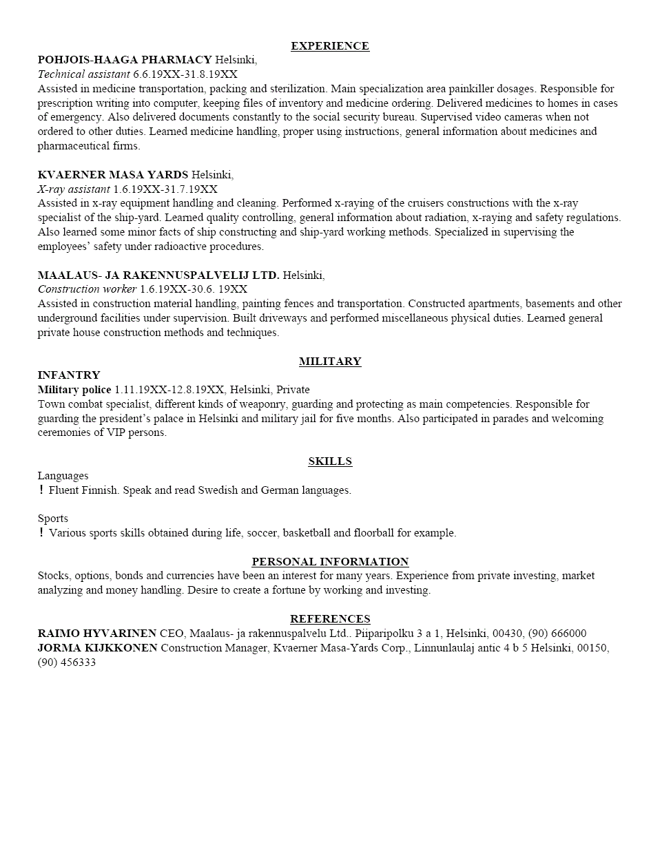 how to write a resume format examples