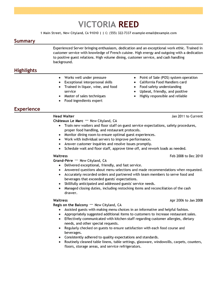 Example of Resume
