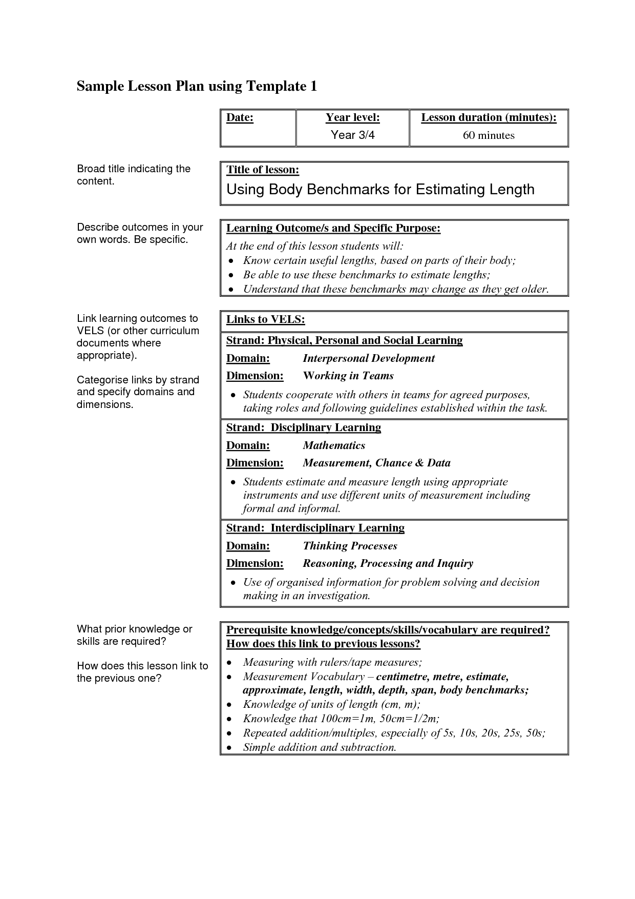 lesson presentation format