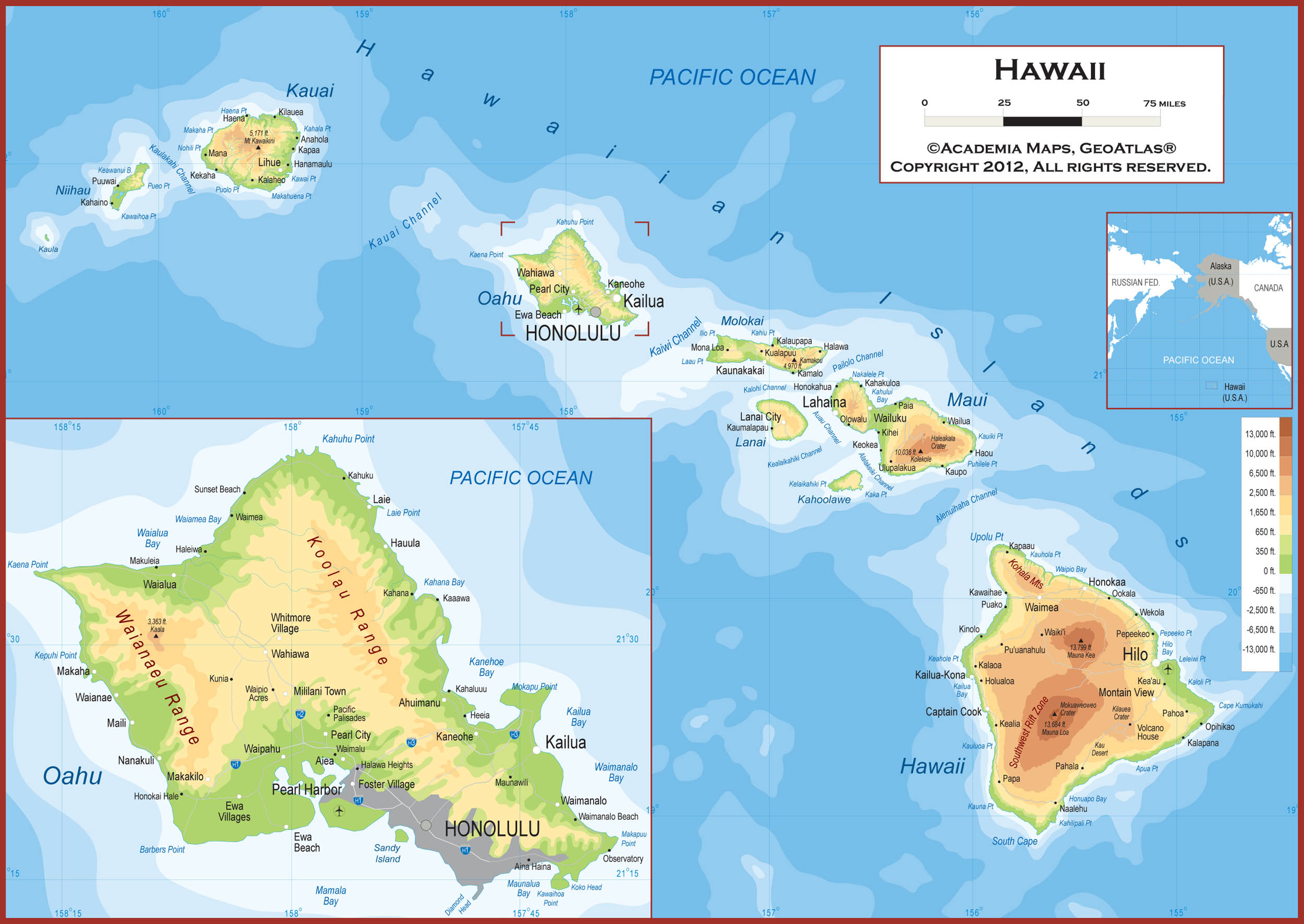 Map of Hawaii Large Color Map - Fotolip