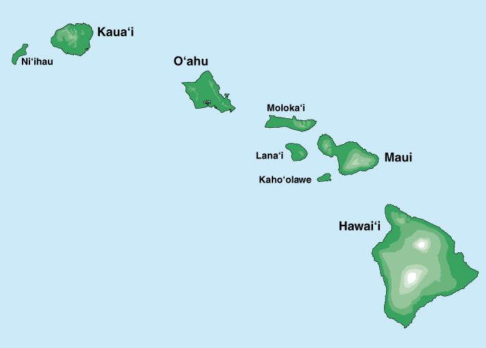 Map of Hawaii Large Color Map