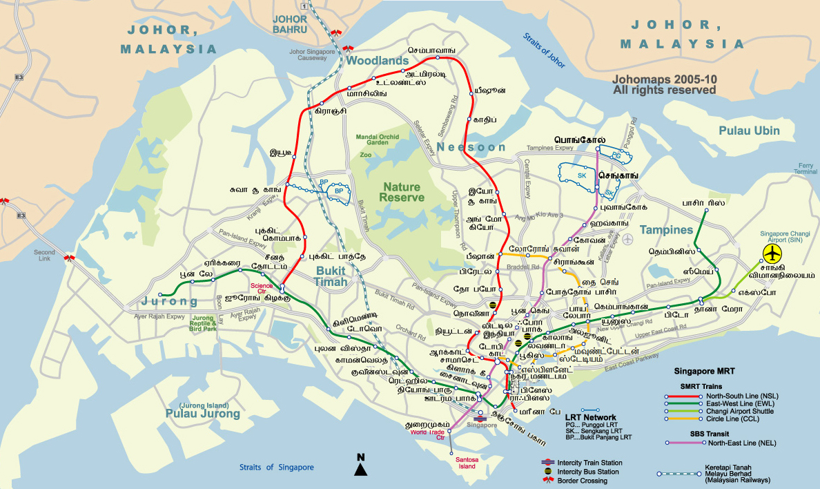 Road Map Of Singapore