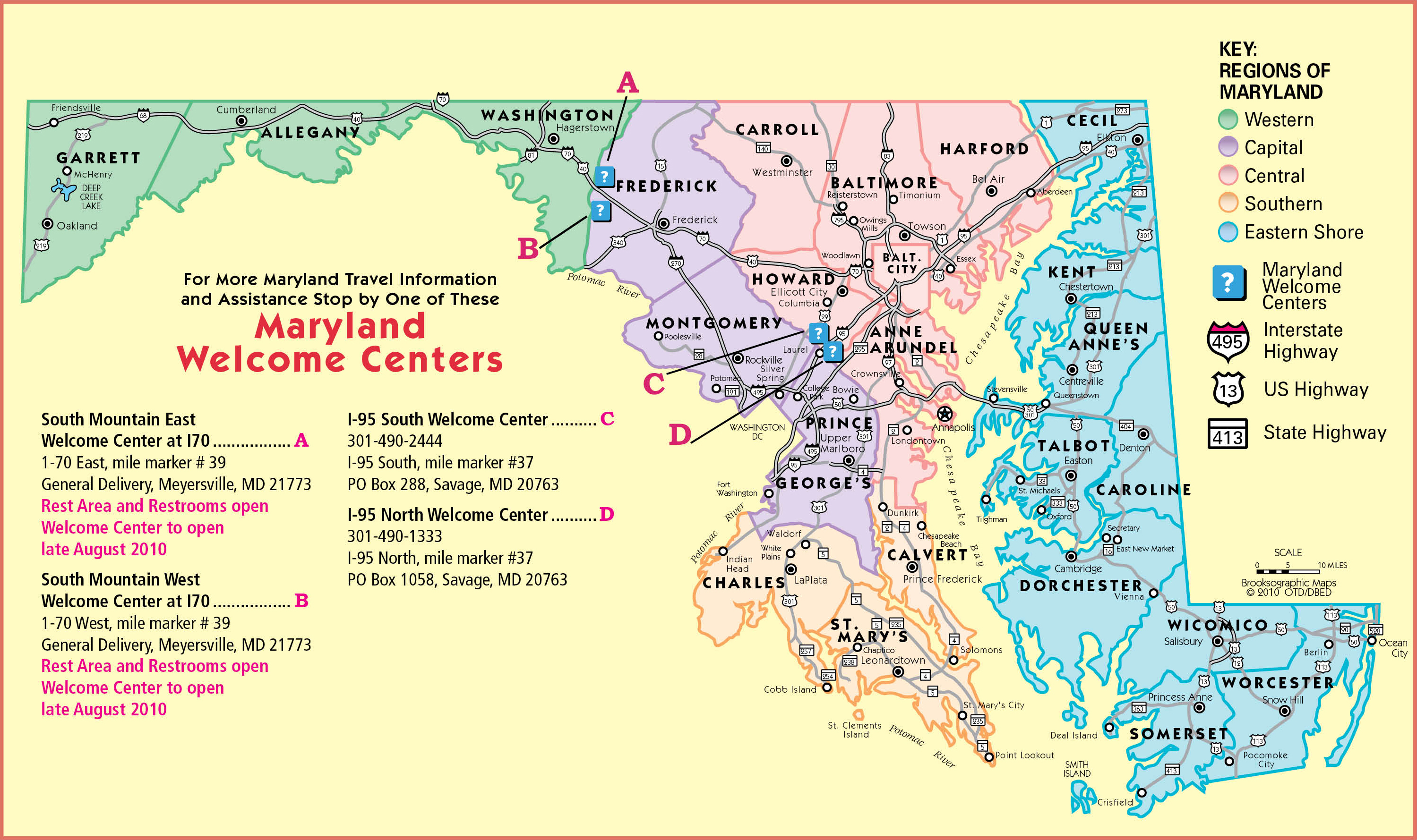 Printable Map Of Maryland Counties