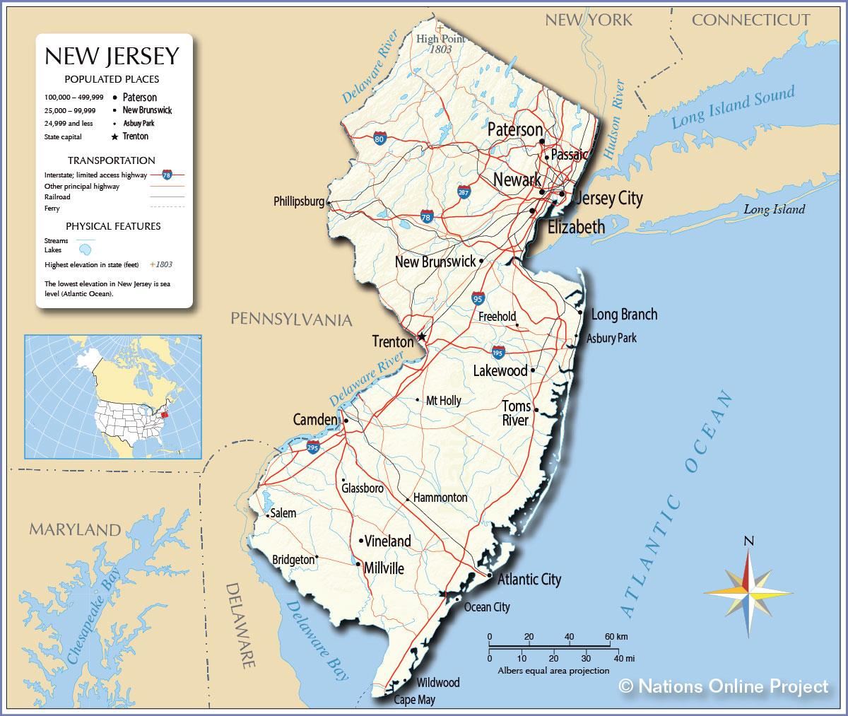 New Jersey Map - Fotolip