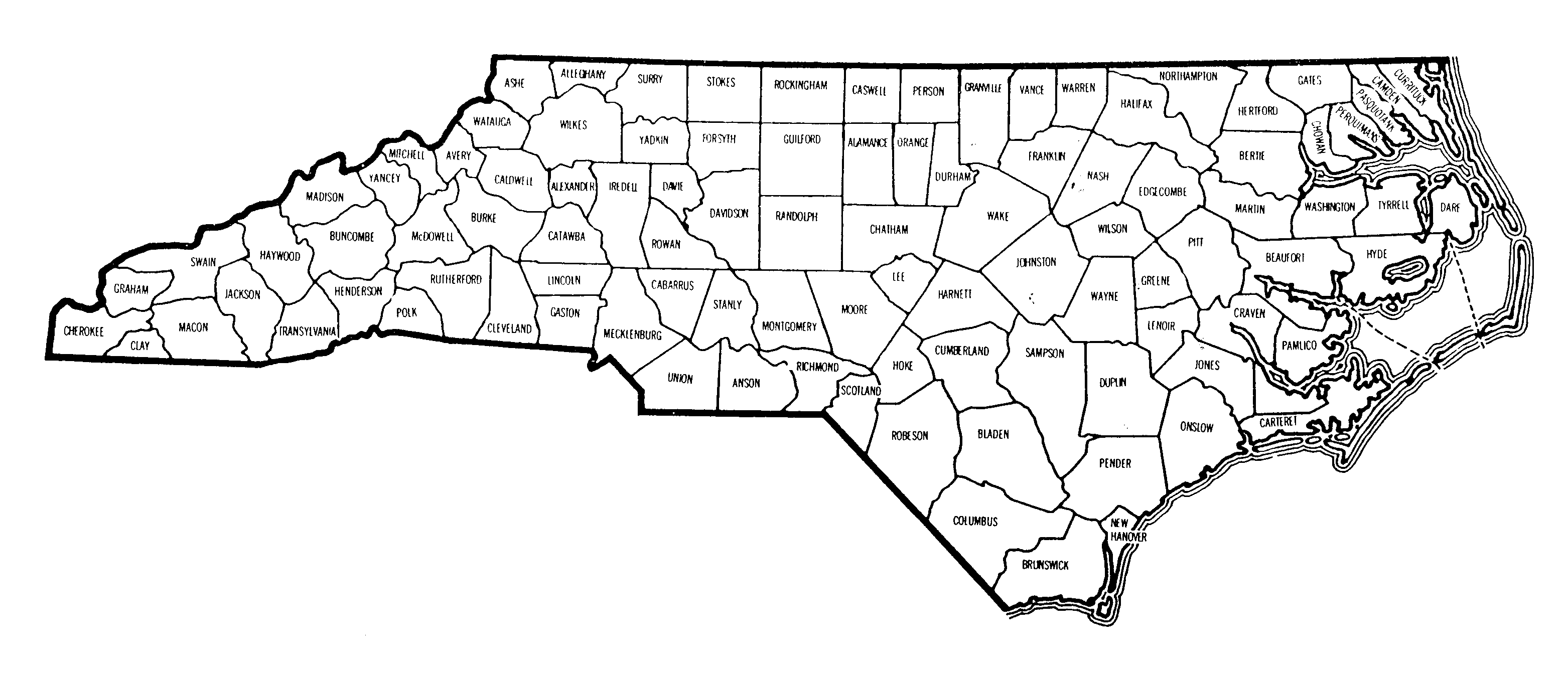 Printable Map Of Nc Counties