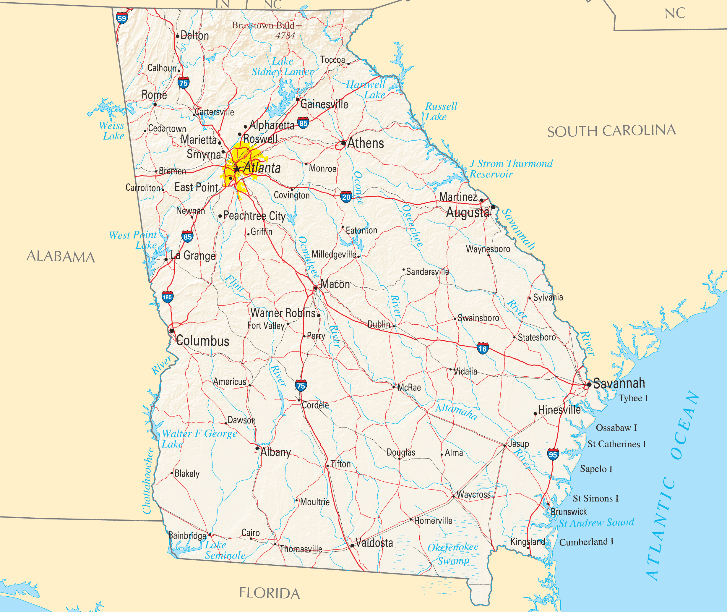 Georgia Map With Atlanta 