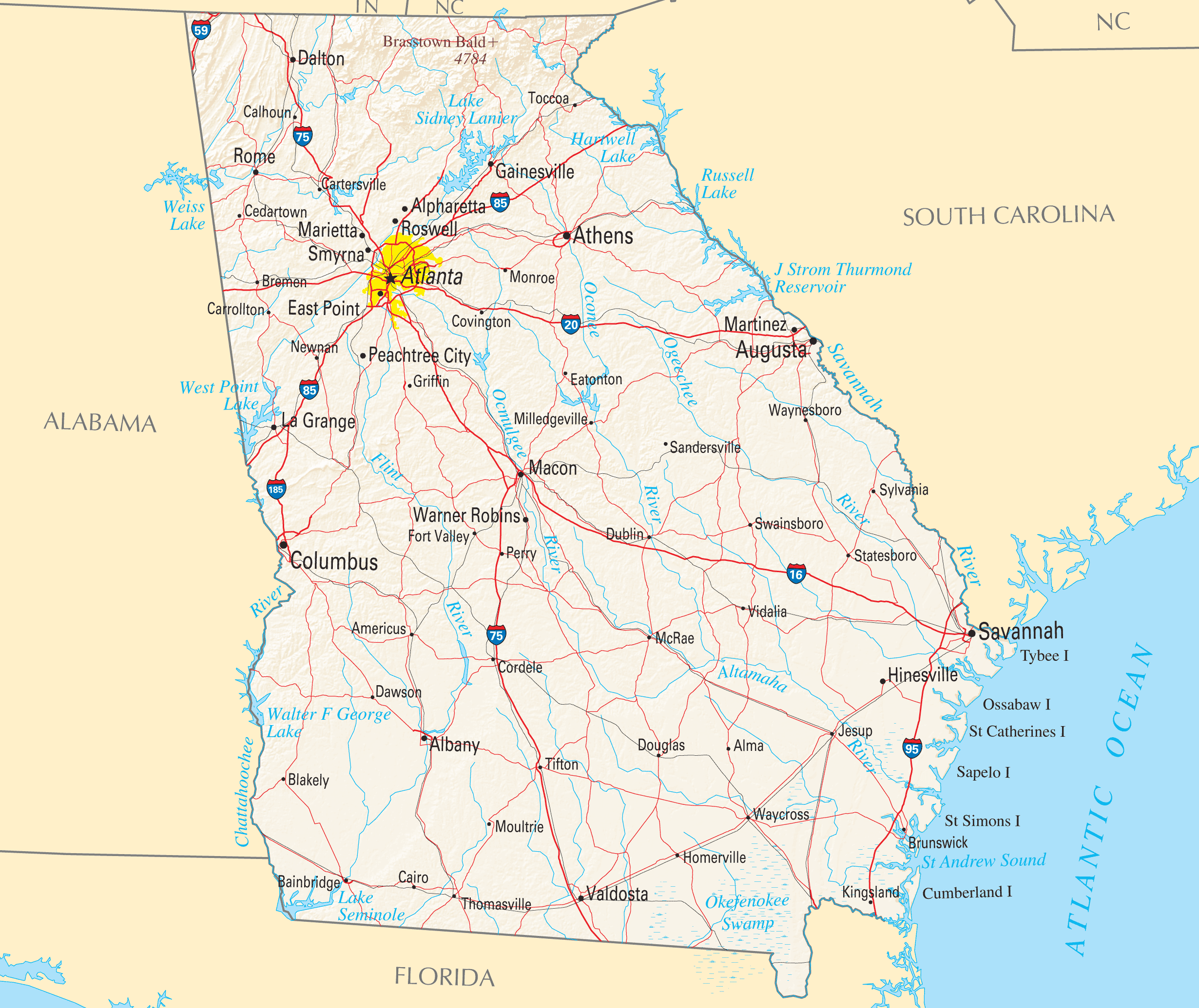 Georgia Regions Map Printable