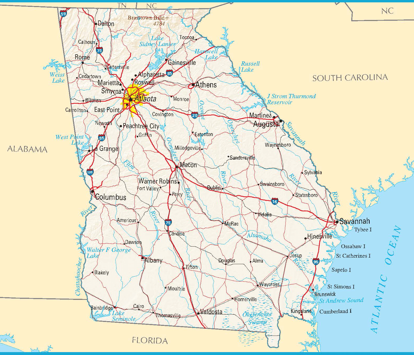 Georgia Printable Map