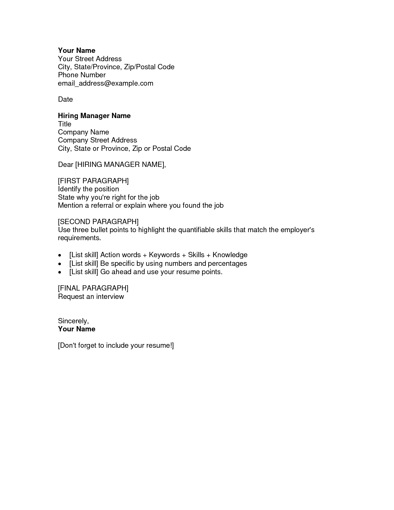 cover letter for resume