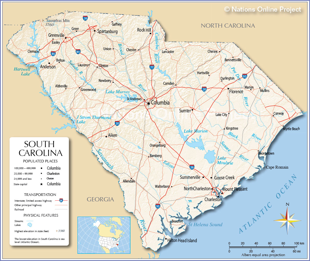 Maps of South Carolina.