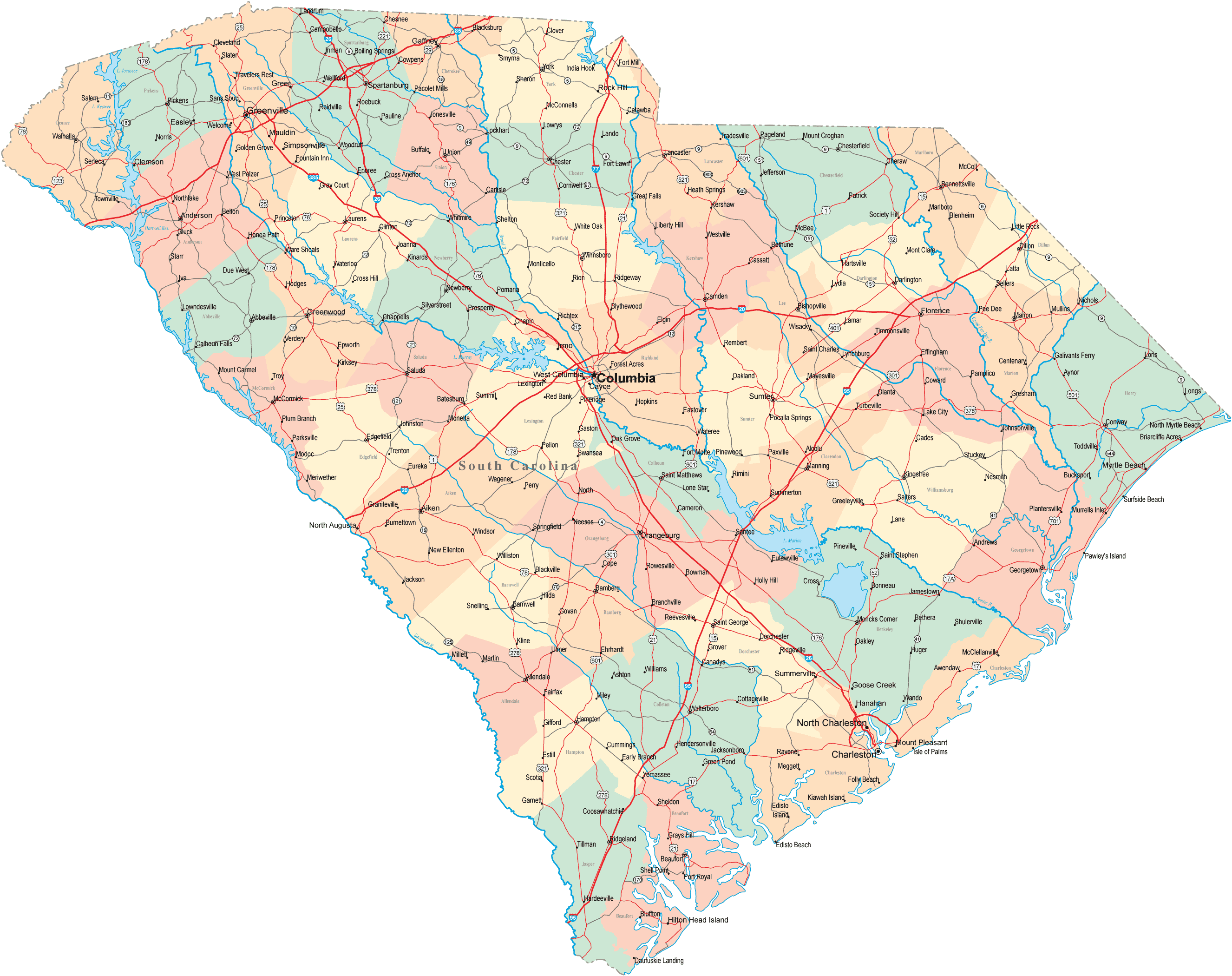 Maps of South Carolina