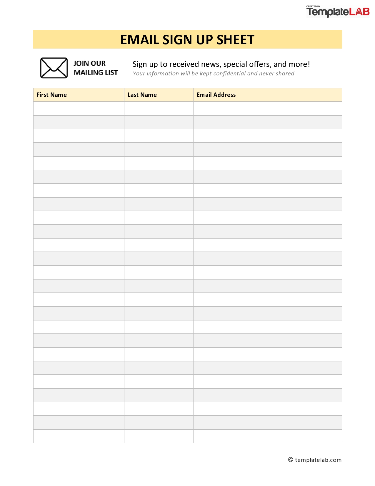 Printable Sign Up Sheet Template Customize And Print