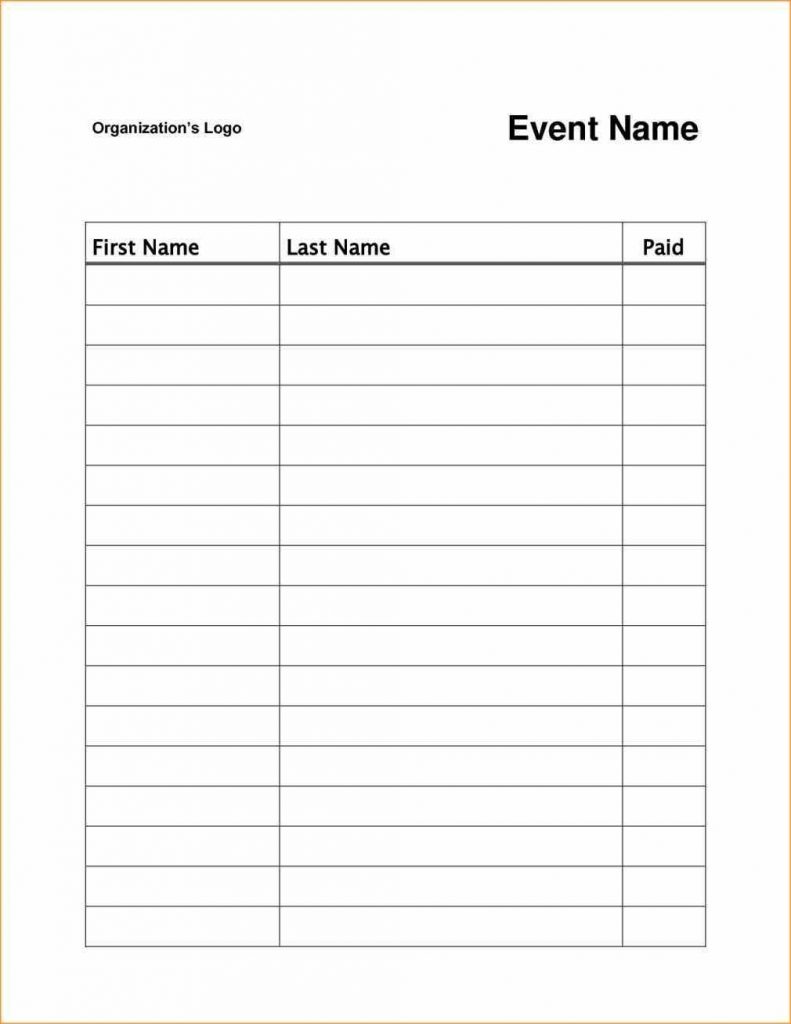 Sign up Sheet Event