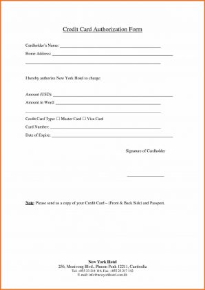 Credit Card Authorization Form